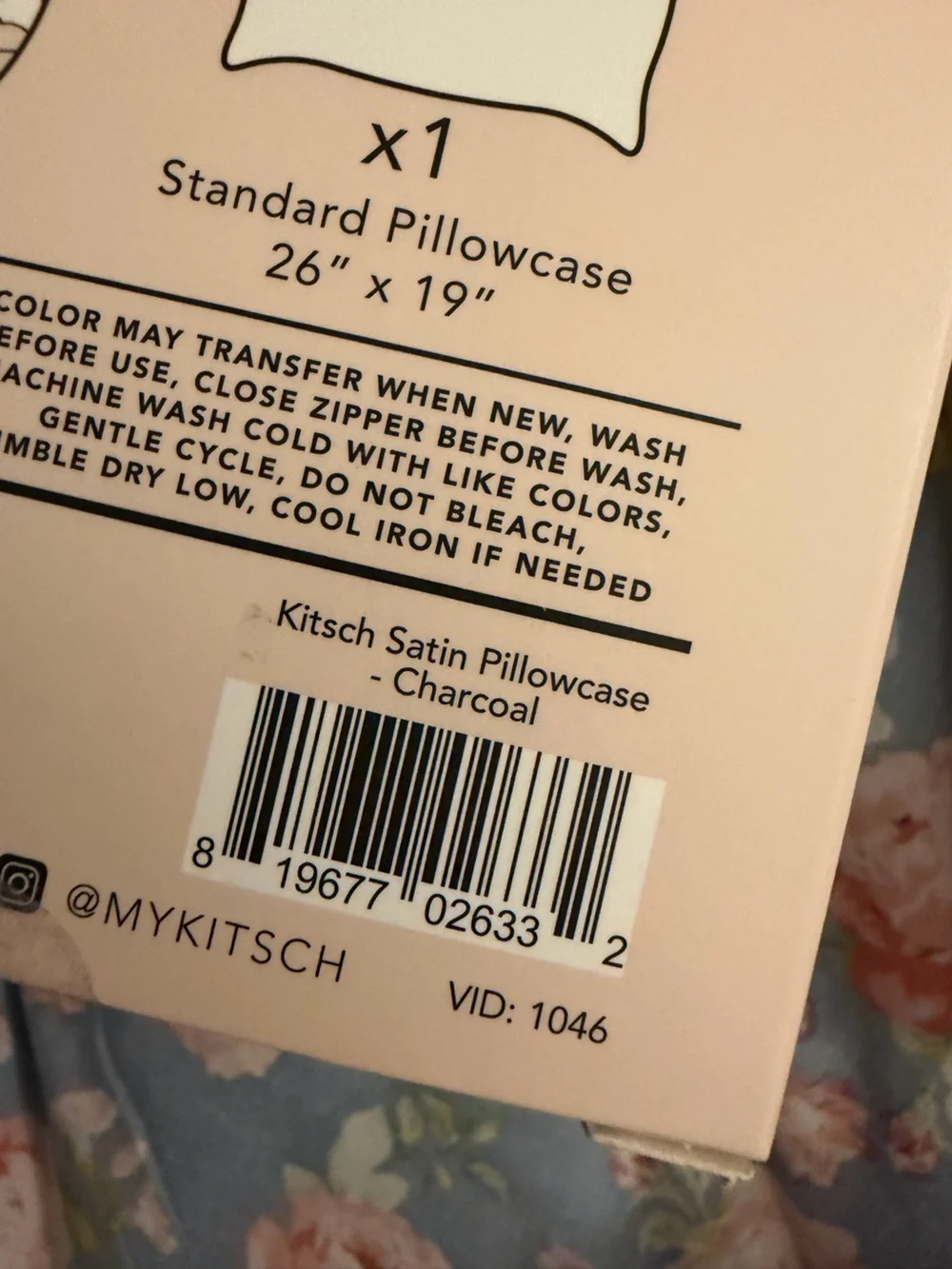 Kitsch Satin Pillowcase - Charcoal set of 2